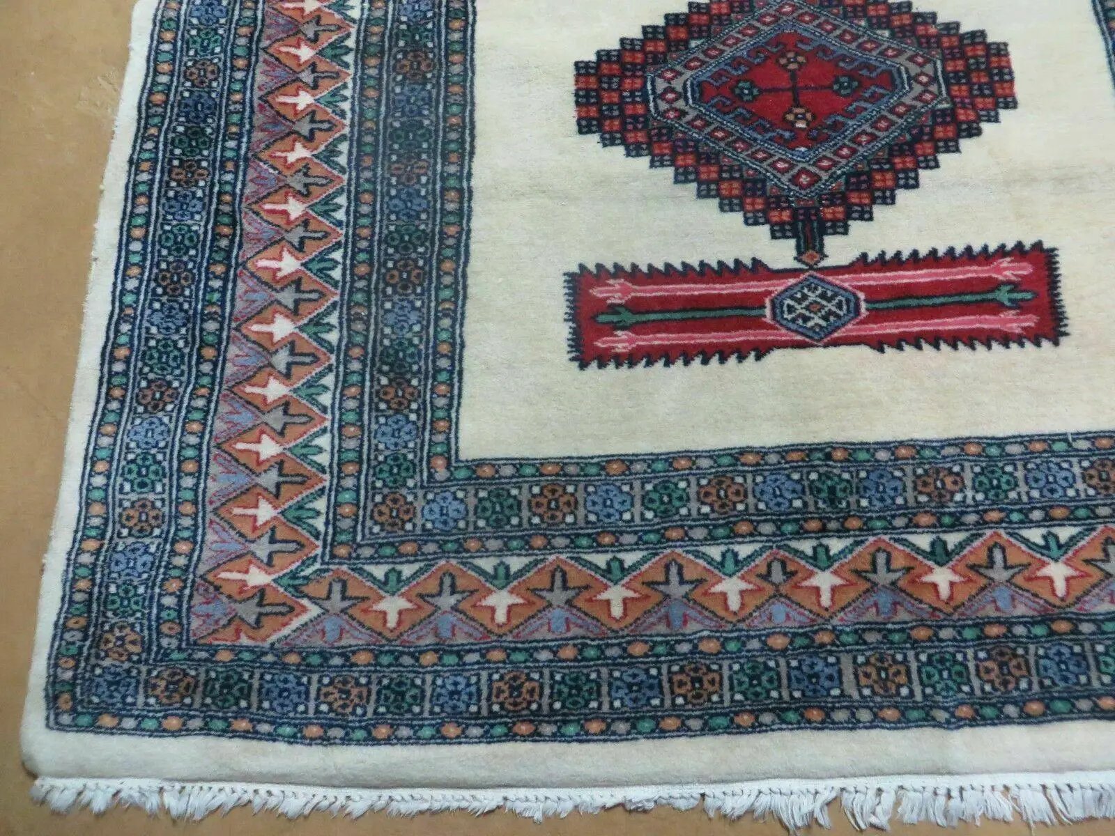 4' X 6' Vintage Handmade Bokhara Turkoman Pakistan Wool Rug Carpet Nice by Jewel Rugs