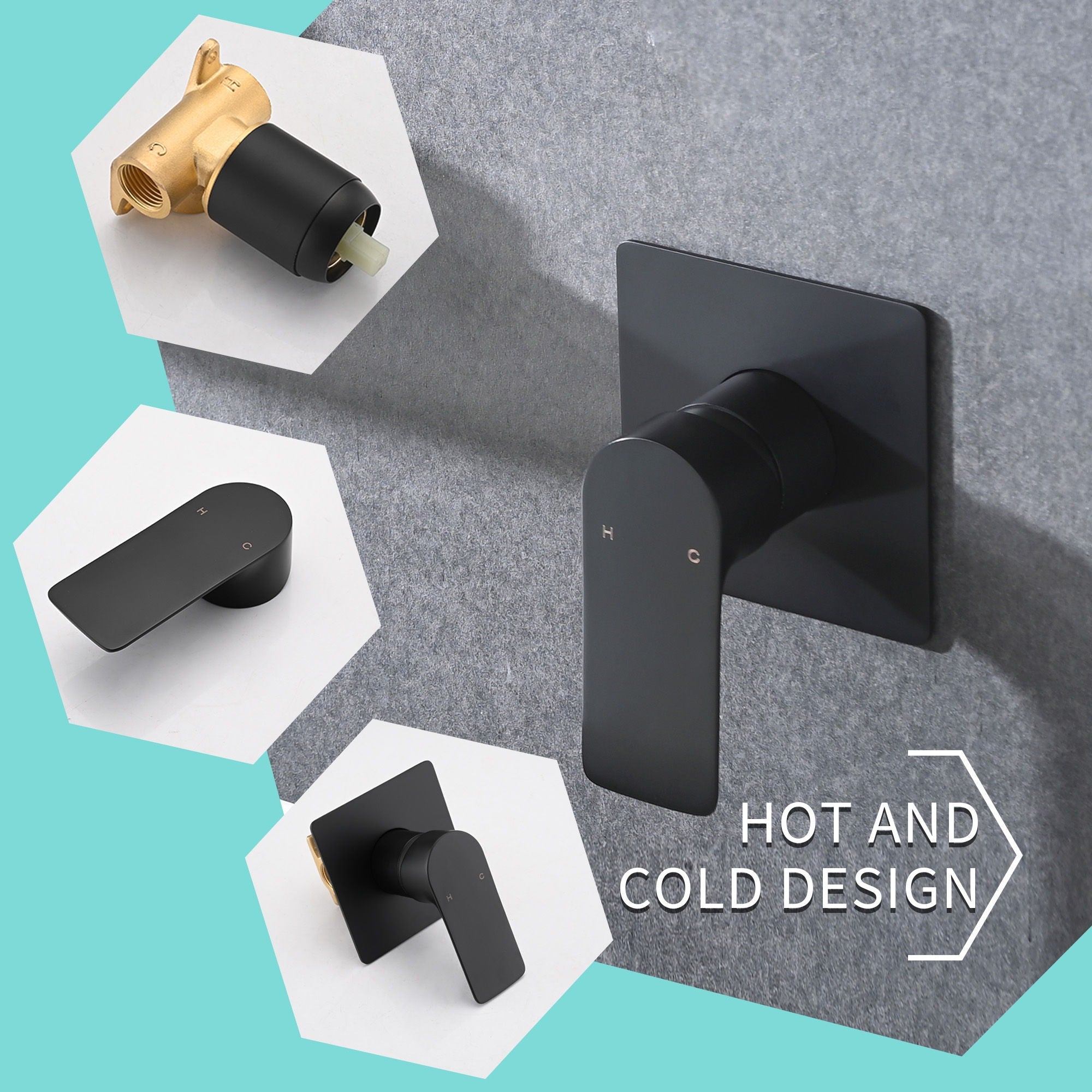 Modern Wall Mount Bathroom Sink Faucet With Waterfall Spout by HouseOfZazla