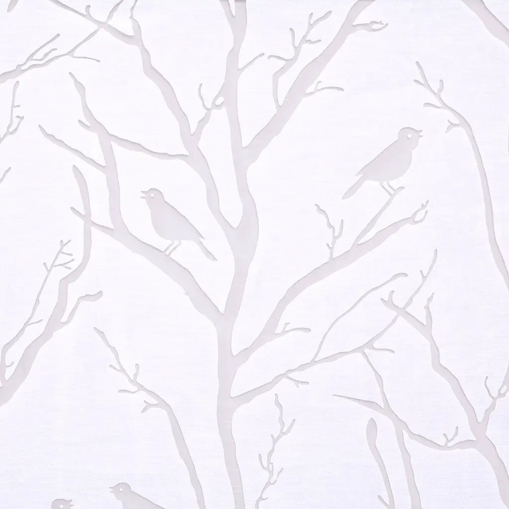 Grommet Top Sheer Bird on Branches Burnout Window Curtain Panel by HouseOfZazla