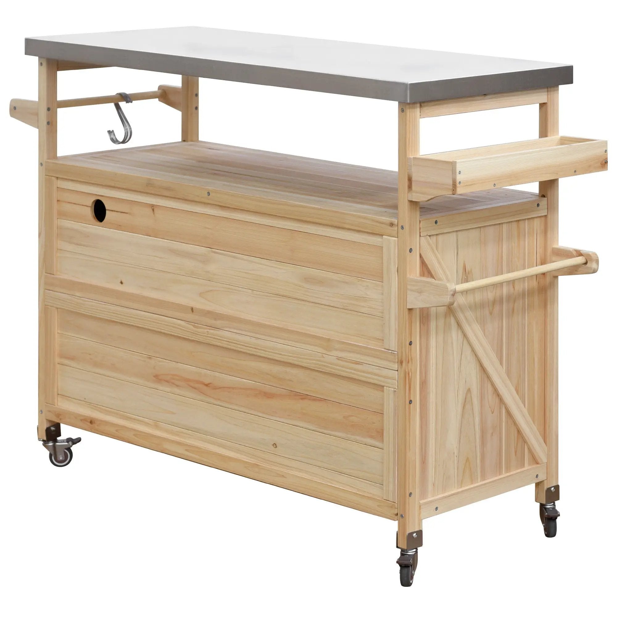 K&K Outdoor Kitchen Island, Rolling Bar Cart & Storage Cabinet by HouseOfZazla