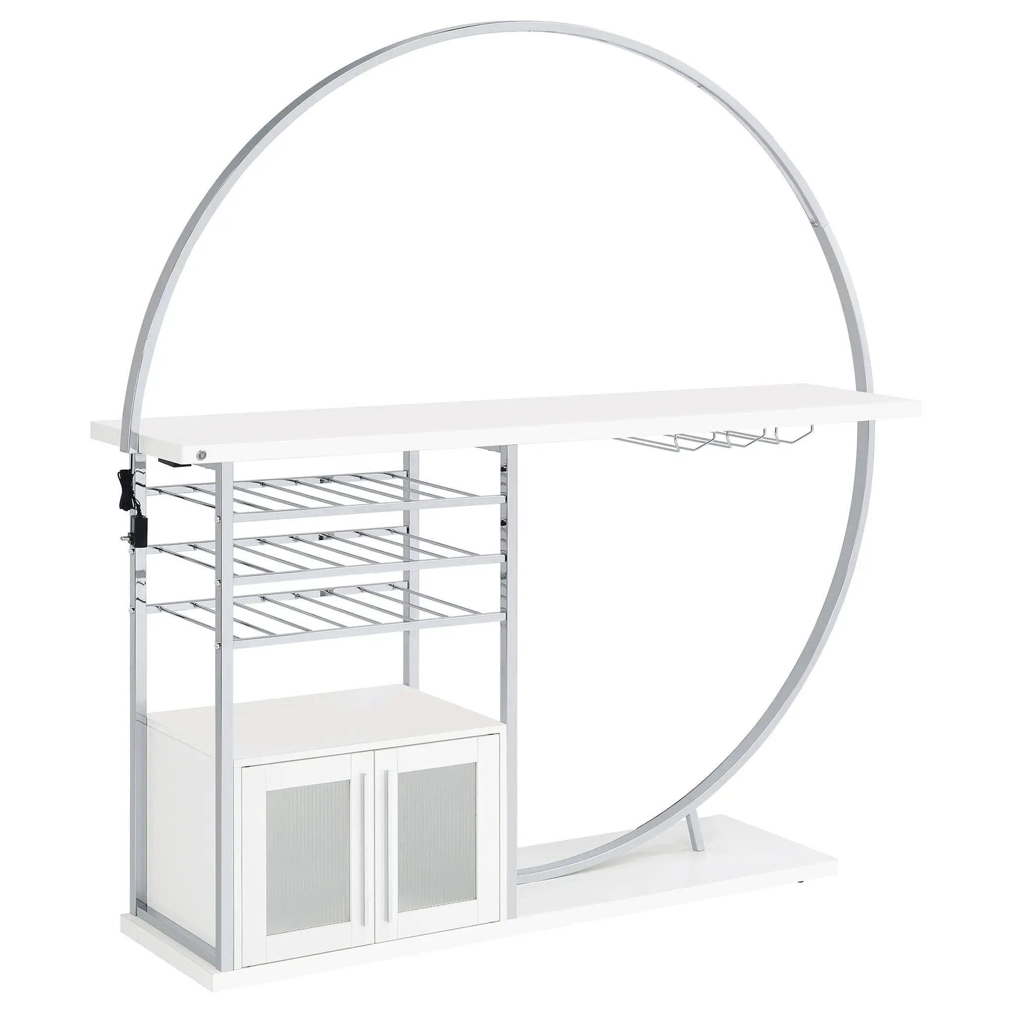 Casey - 2 Door Home Bar Storage Bar With Customizable Lighting - White by HouseOfZazla