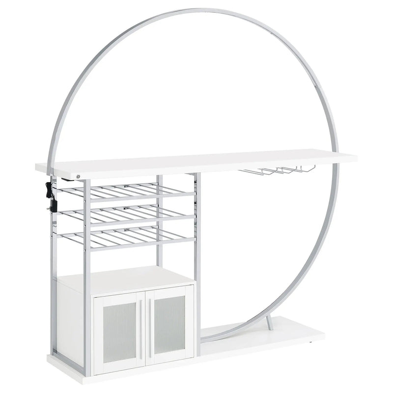 Casey - 2 Door Home Bar Storage Bar With Customizable Lighting - White by HouseOfZazla