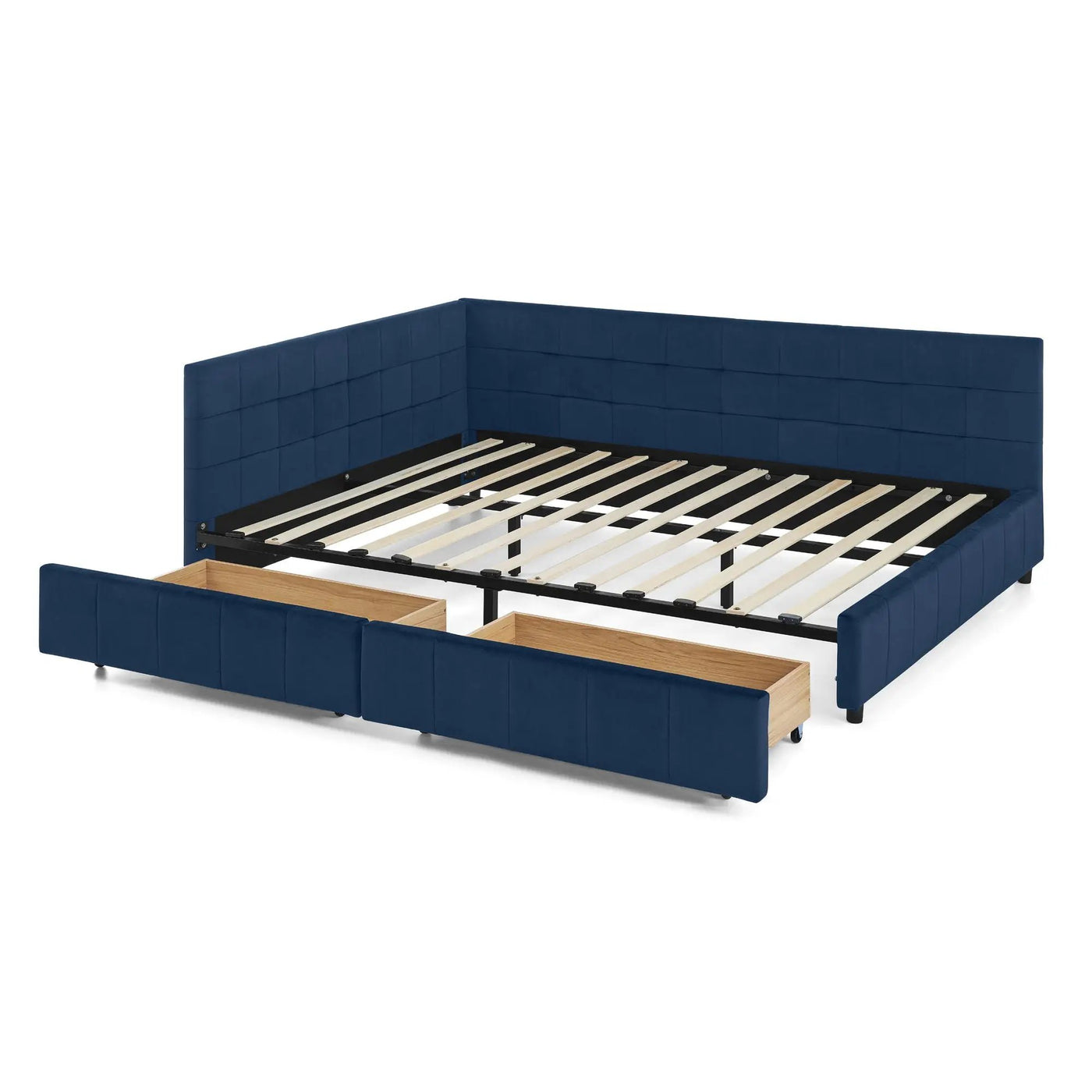 Upholstered Bed Frame With Tufted Backrest And Armrests by HouseOfZazla