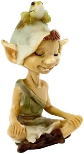 Top Collection Miniature Fairy Garden and Terrarium Pixie Meditating with Frog Figurine by GreenHaven Gardens