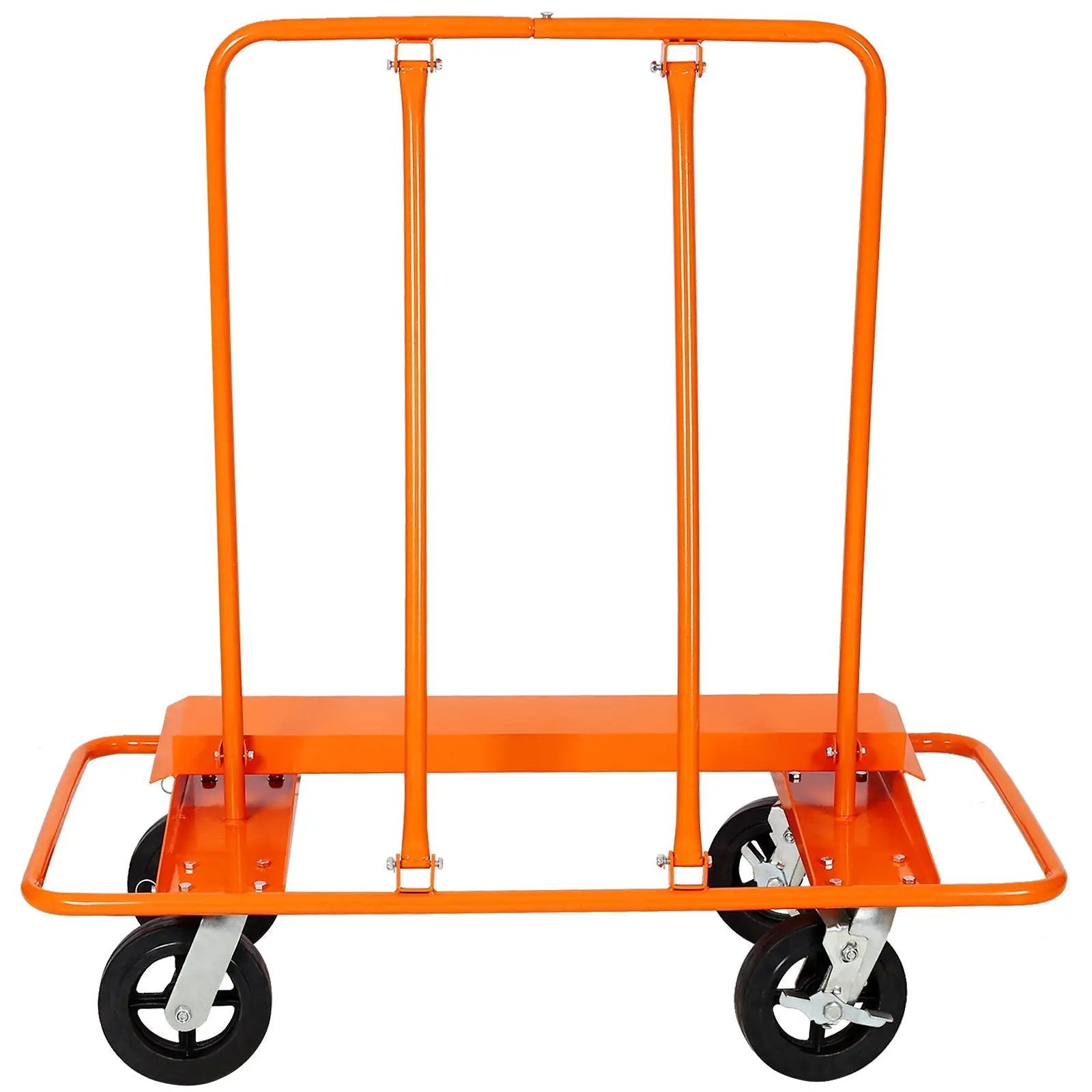 Heavy Duty Drywall Sheet Cart & Panel Dolly With 2400Lbs Capacity, Mold On Rubber Wheels, Steel Construction - Orange by HouseOfZazla