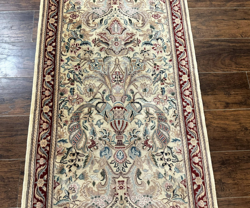 Pakistani Runner Rug 2.8 x 14, Pak Persian Hallway Rug, Cream Color by Jewel Rugs