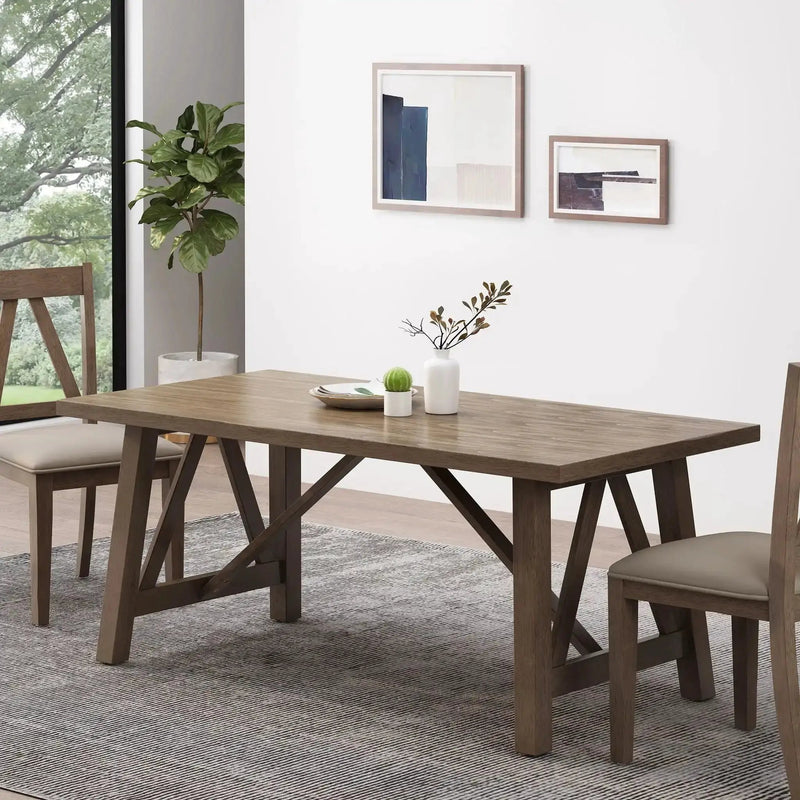 Farmhouse Style Dining Table With Wood-Like Top by HouseOfZazla