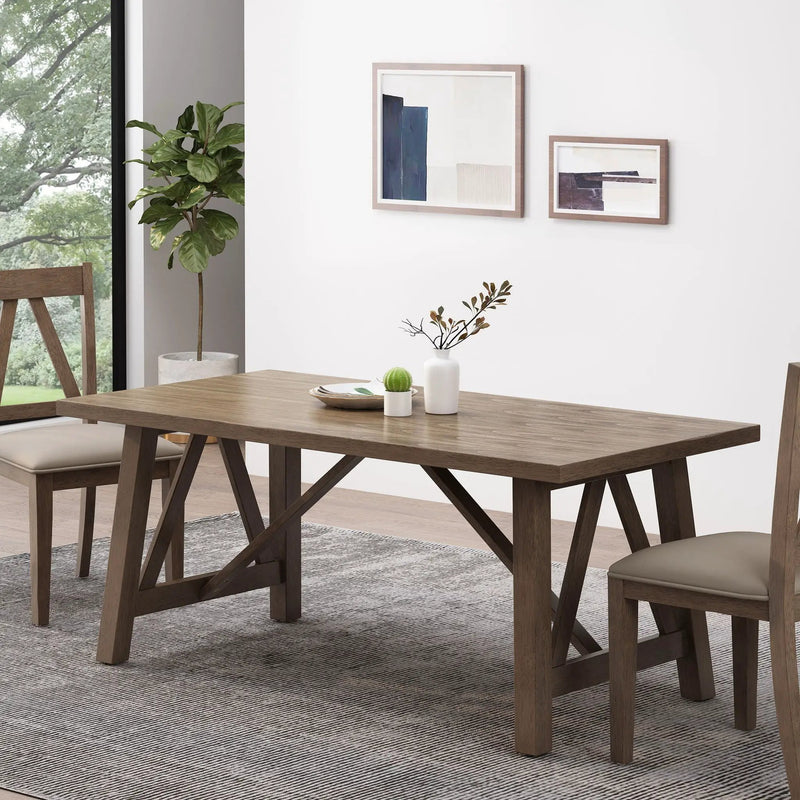 Farmhouse Style Dining Table With Wood-Like Top by HouseOfZazla