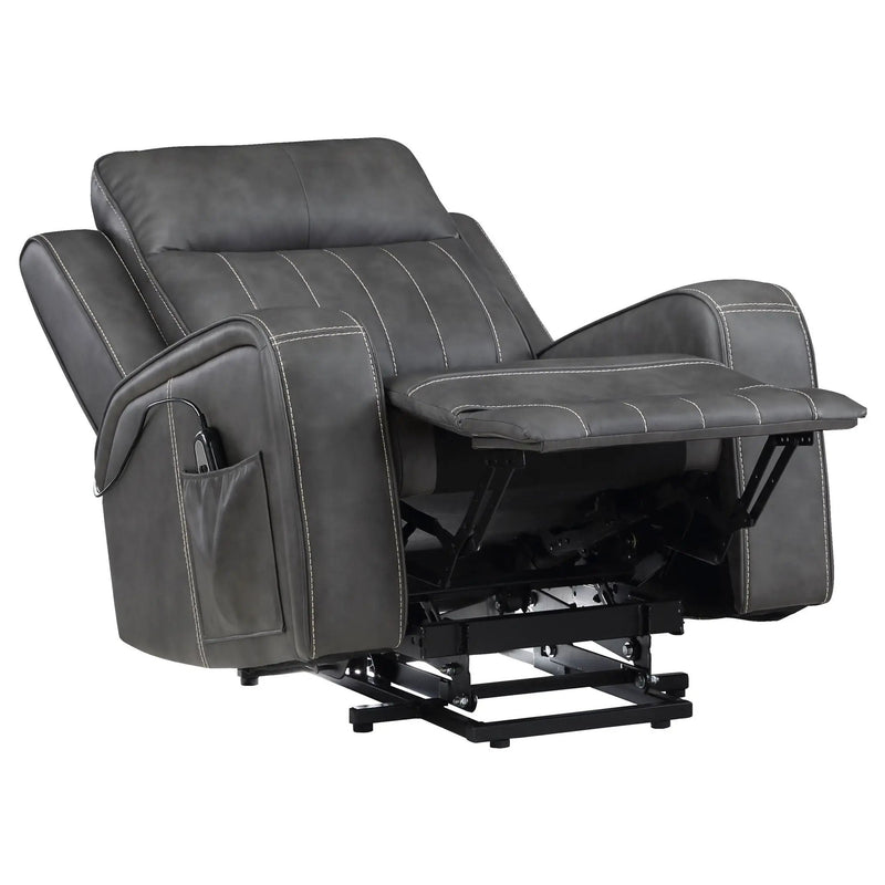Mckinley - Upholstered Power Lift Recliner Chair With Remote Control - Gray by Unique Piece Furniture