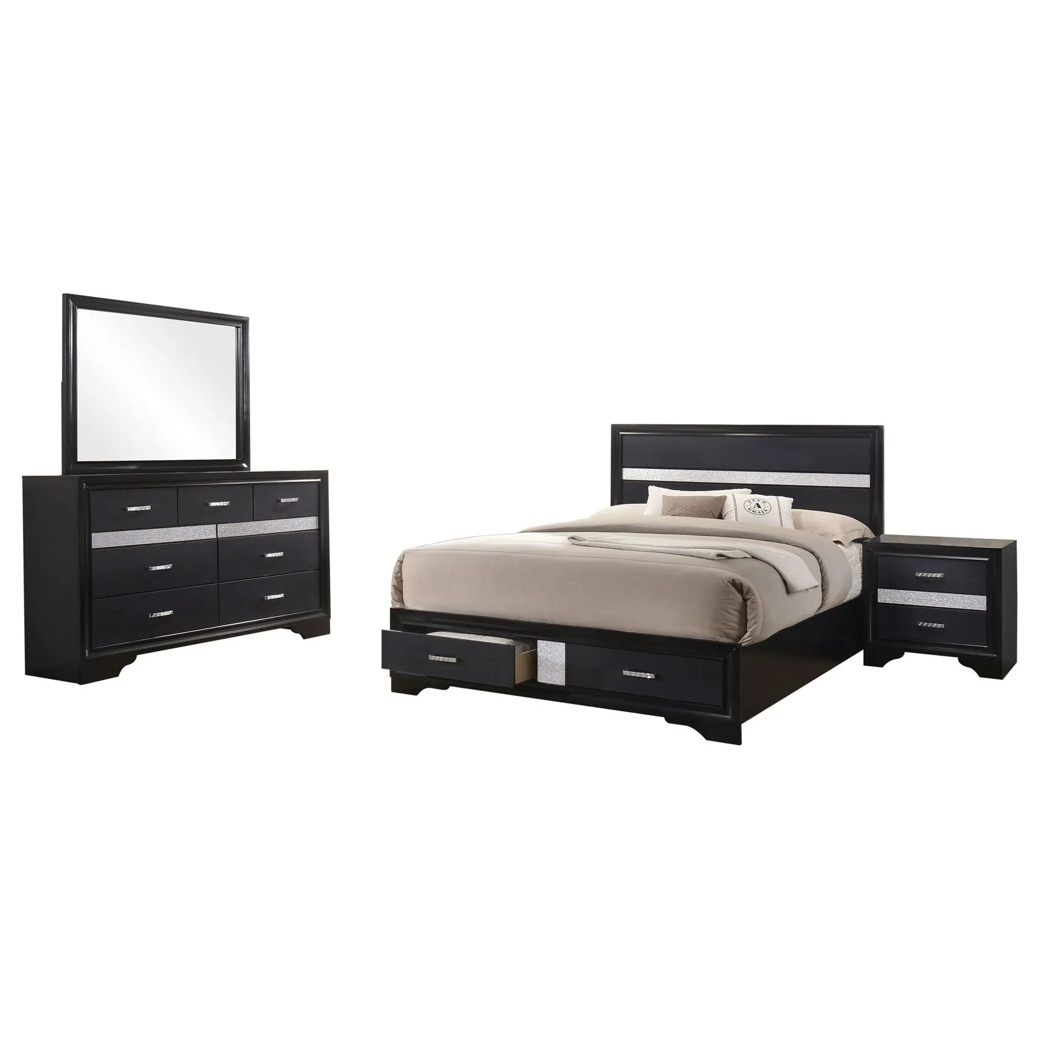 Miranda 4-piece Queen Bedroom Set Black by Unique Piece Furniture