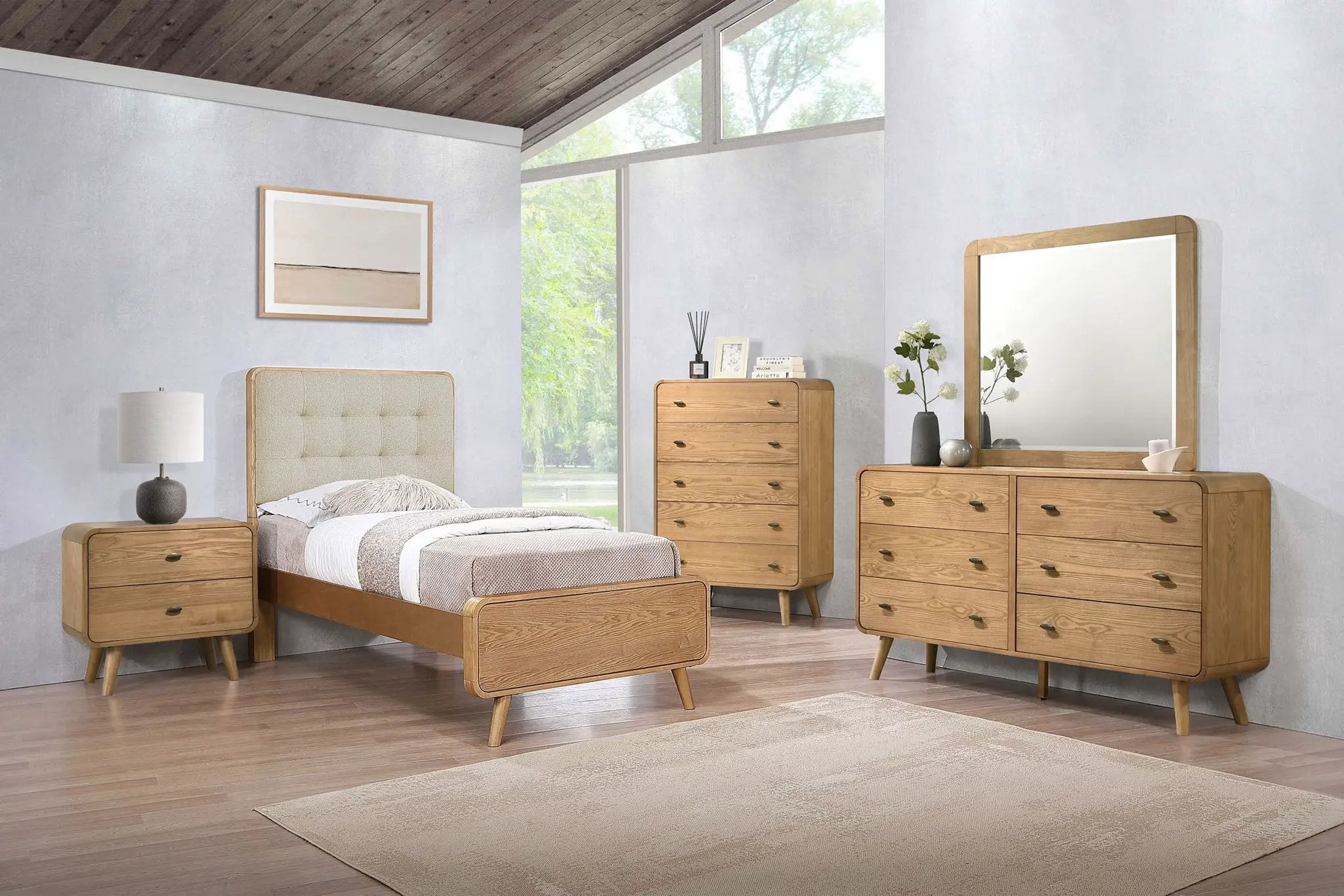 Robyn 5-piece Twin Bedroom Set Light Ash by Unique Piece Furniture