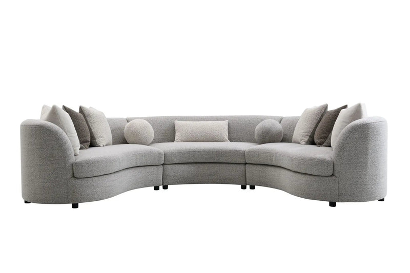 Ivria - Boucle Sectional Sofa With 9 Pillows - Gray by Unique Piece Furniture