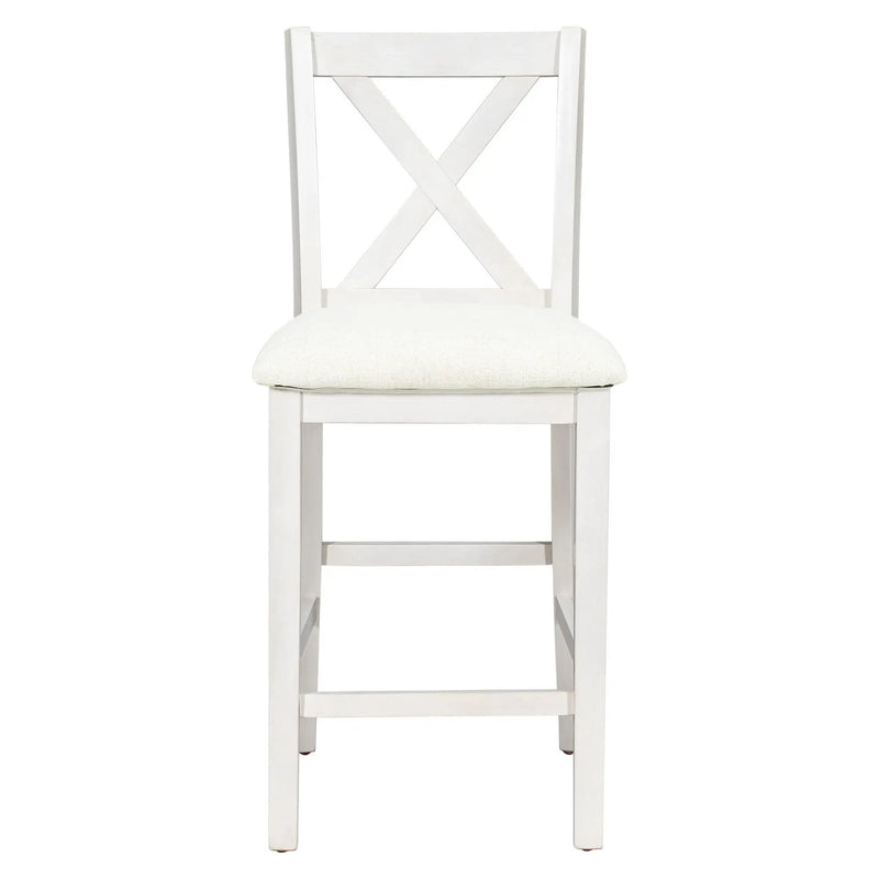 5 Pieces Counter Height Rustic Farmhouse Dining Room Wooden Bar Table Set With 2 Stools And 2 Chairs by HouseOfZazla