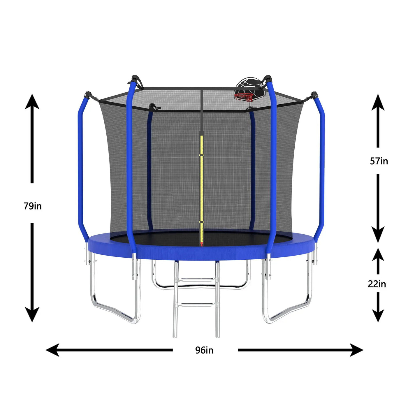 Trampoline With Basketball Hoop, Astm Approved Reinforced Type Outdoor Trampoline With Enclosure Net by HouseOfZazla