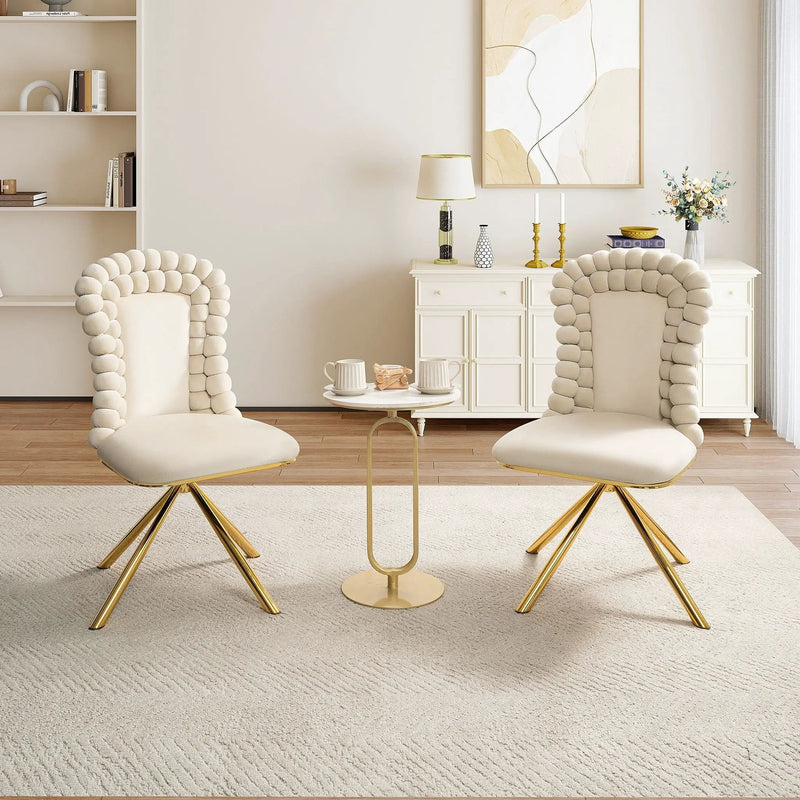 Upholstered Swivel Dining Chairs (Set of 2) by HouseOfZazla