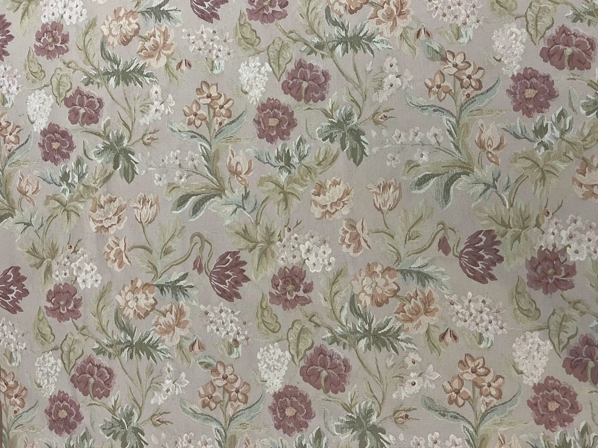 Aubusson Rug 9x12, Pink Beige Light Mauve, Handmade Allover Floral Roses, Wool Flatweave Carpet 9 x 12 ft, European French Design, Elegant by Jewel Rugs