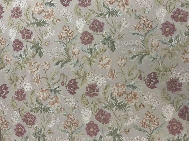 Aubusson Rug 9x12, Pink Beige Light Mauve, Handmade Allover Floral Roses, Wool Flatweave Carpet 9 x 12 ft, European French Design, Elegant by Jewel Rugs