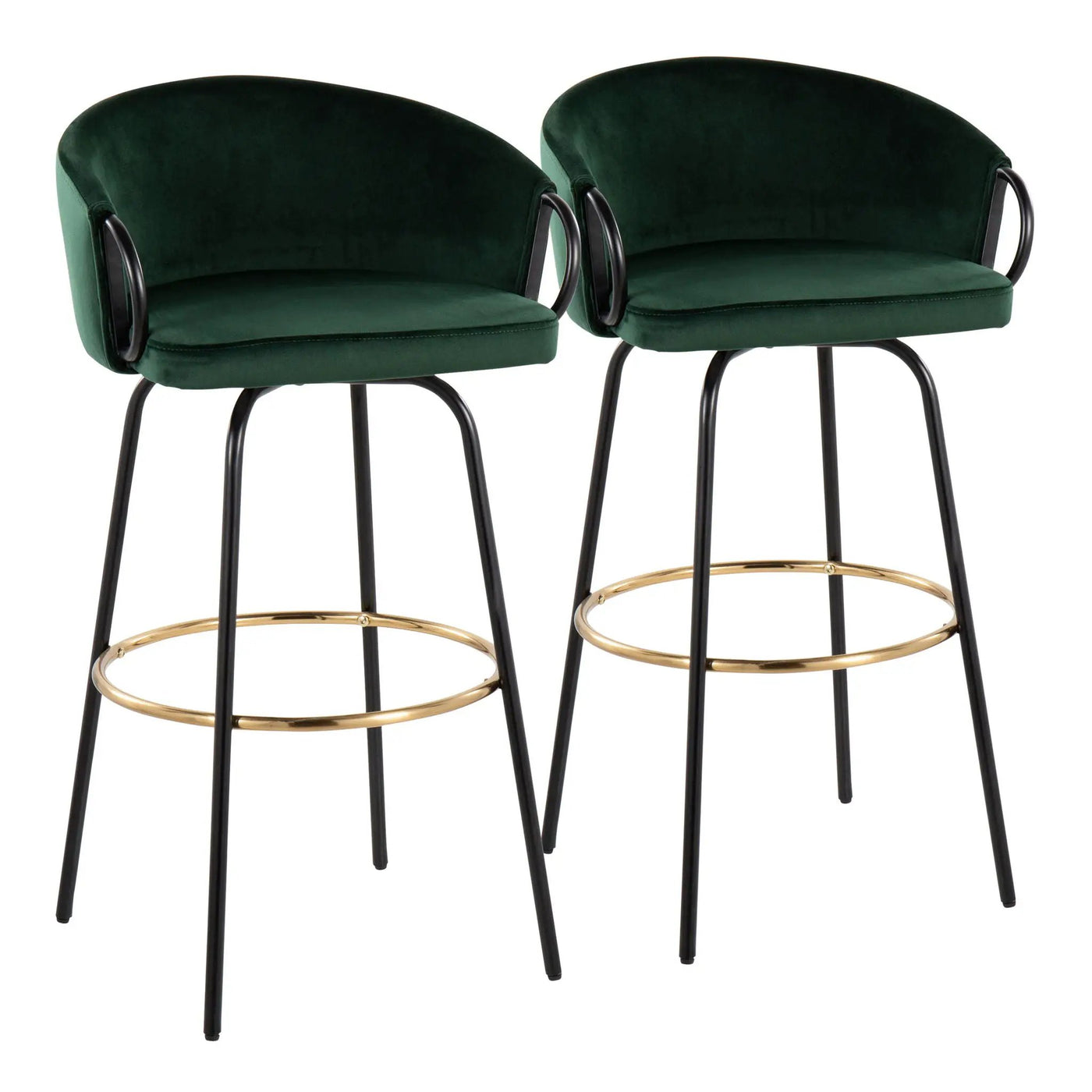 Claire - Contemporary / Glam Barstool With Footrest (Set of 2) by HouseOfZazla