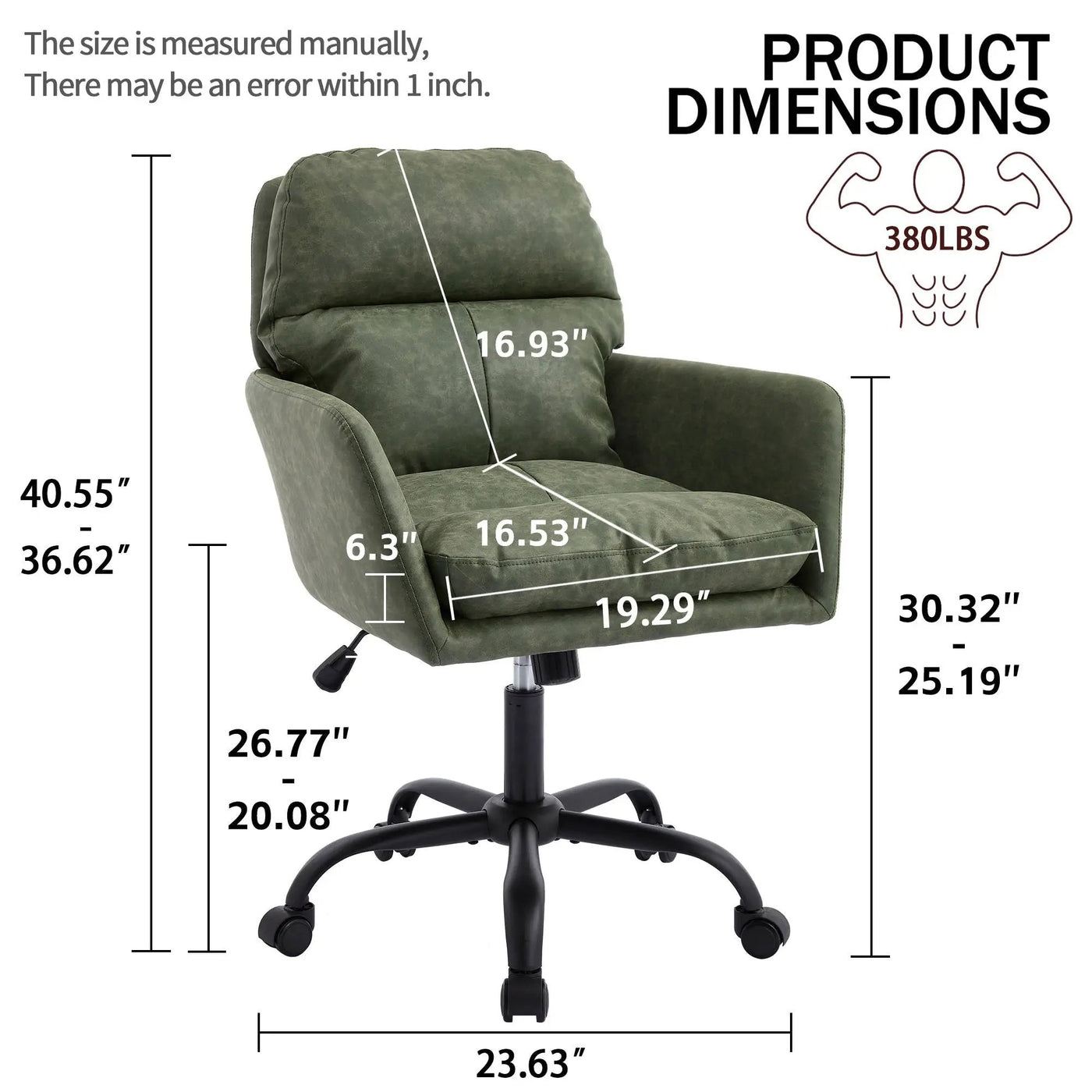 Office Chair With Adjustable Height, Ergonomic Design by Unique Piece Furniture
