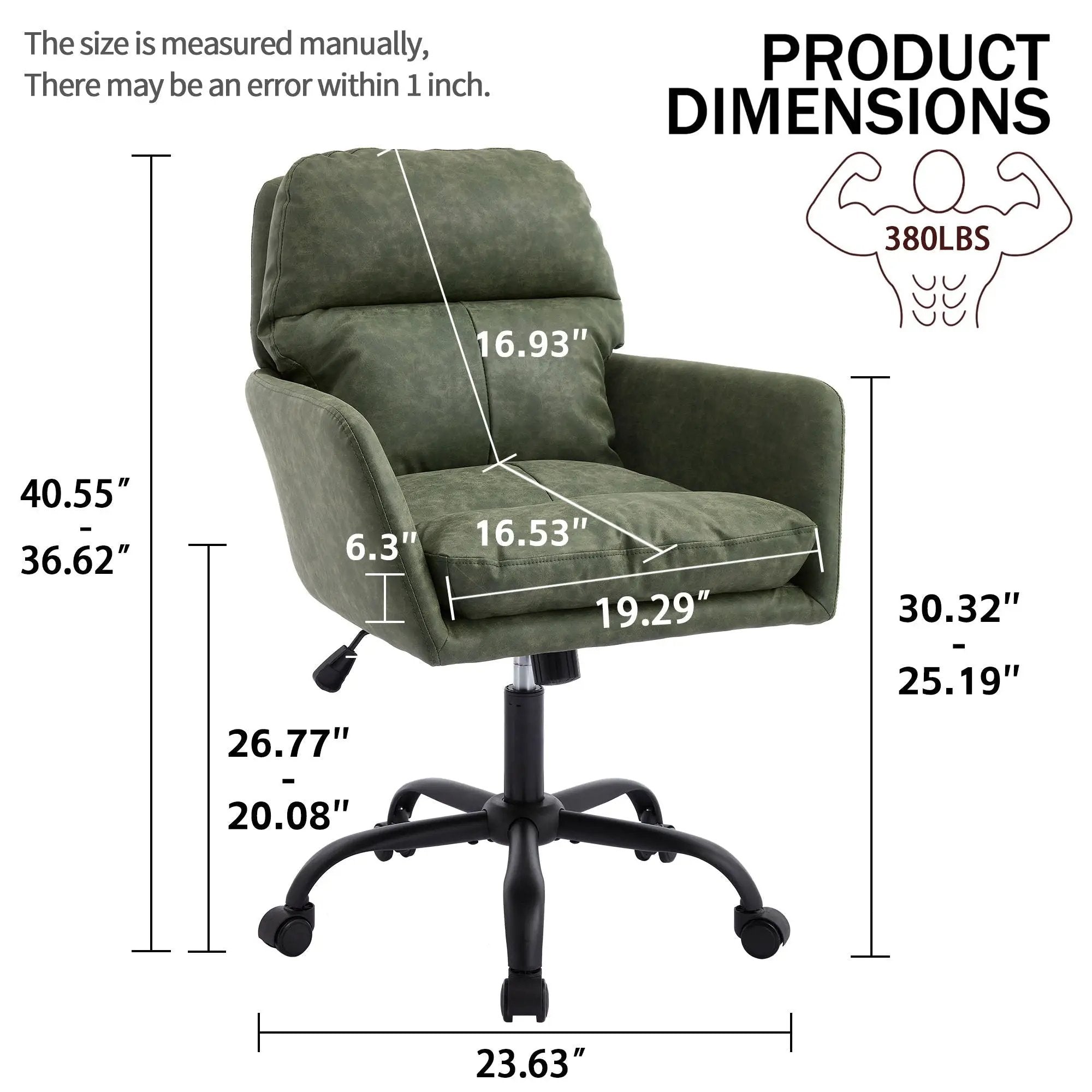 Office Chair With Adjustable Height, Ergonomic Design by Unique Piece Furniture