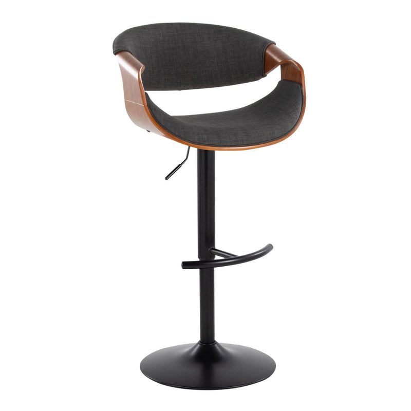 Curvo - Mid Century Modern Adjustable Barstool With Swivel & Rounded T Footrest (Set of 2) by Unique Piece Furniture