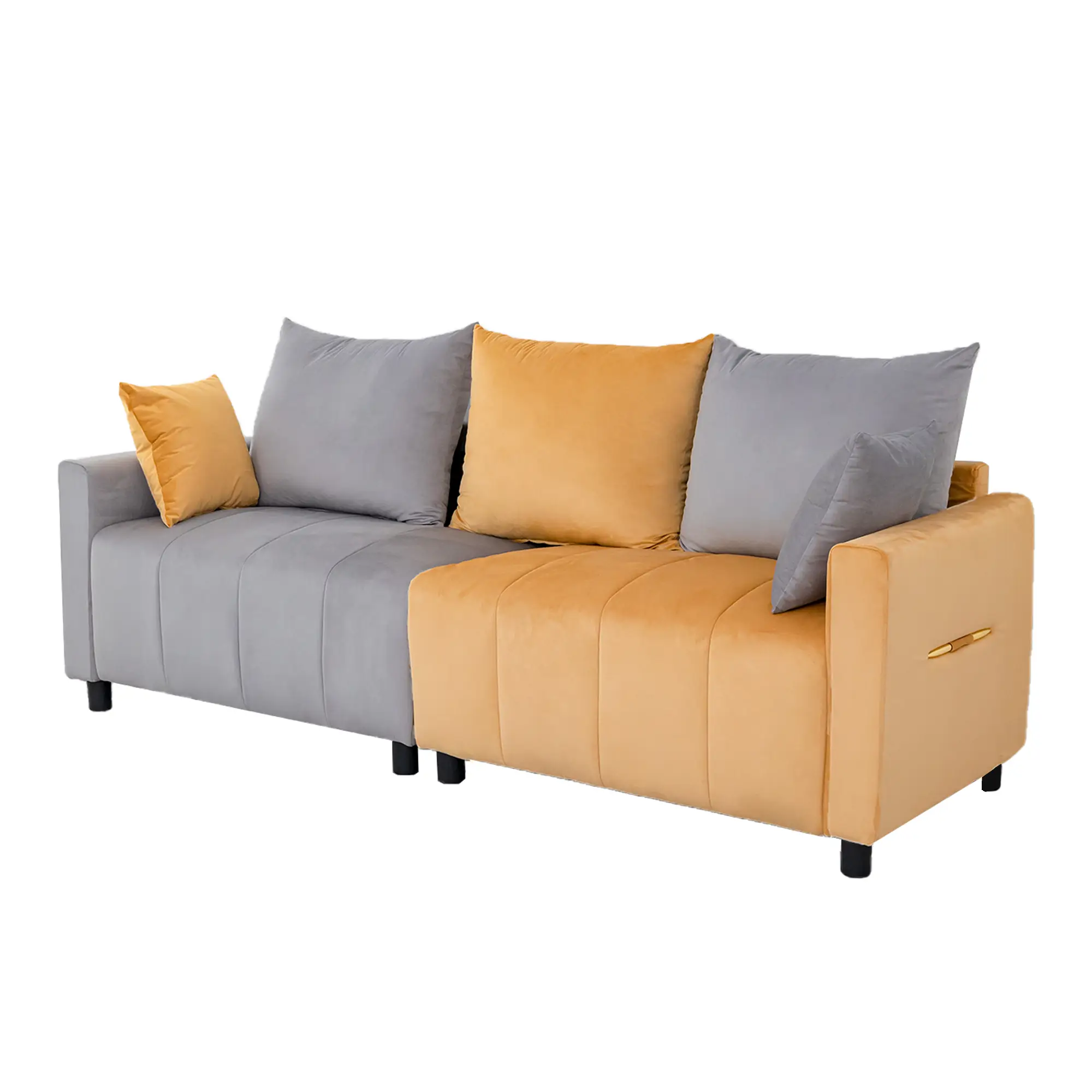 Velvet Modern 2-Seater Sofa, Light by HouseOfZazla