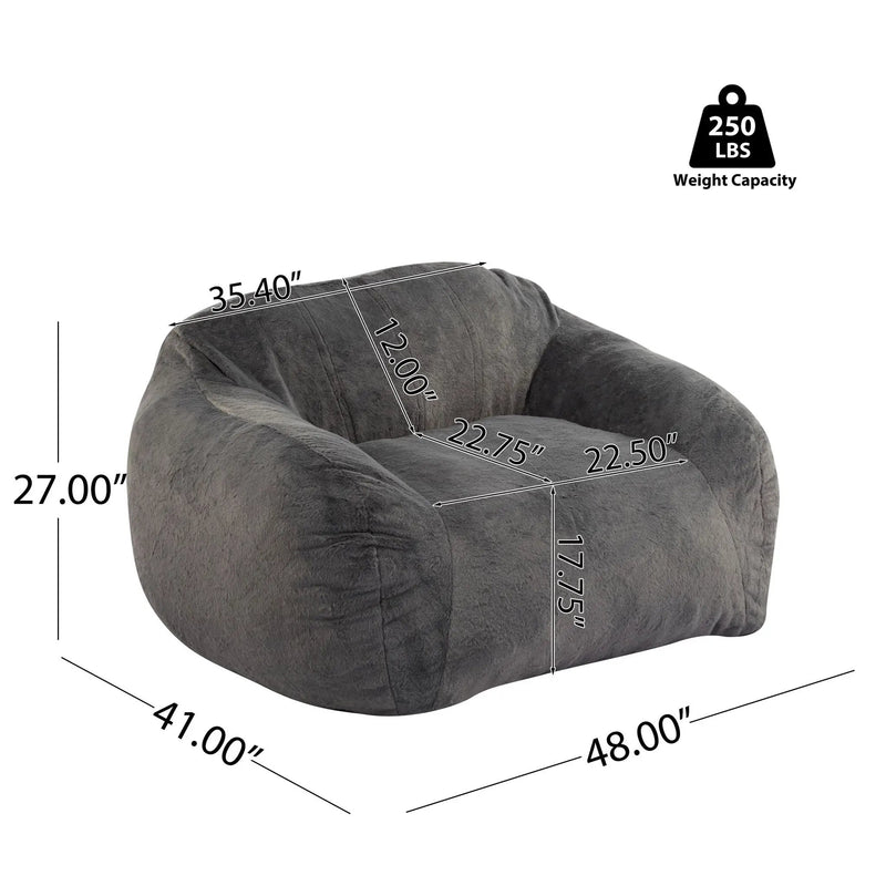 Sezze Indoor Bean Bag Chair - Gray by HouseOfZazla