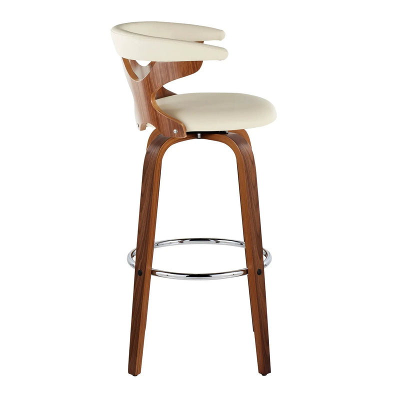 Gardenia - Mid Century Modern Fixed Height Barstool With Swivel With Round Footrest (Set of 2) by Unique Piece Furniture