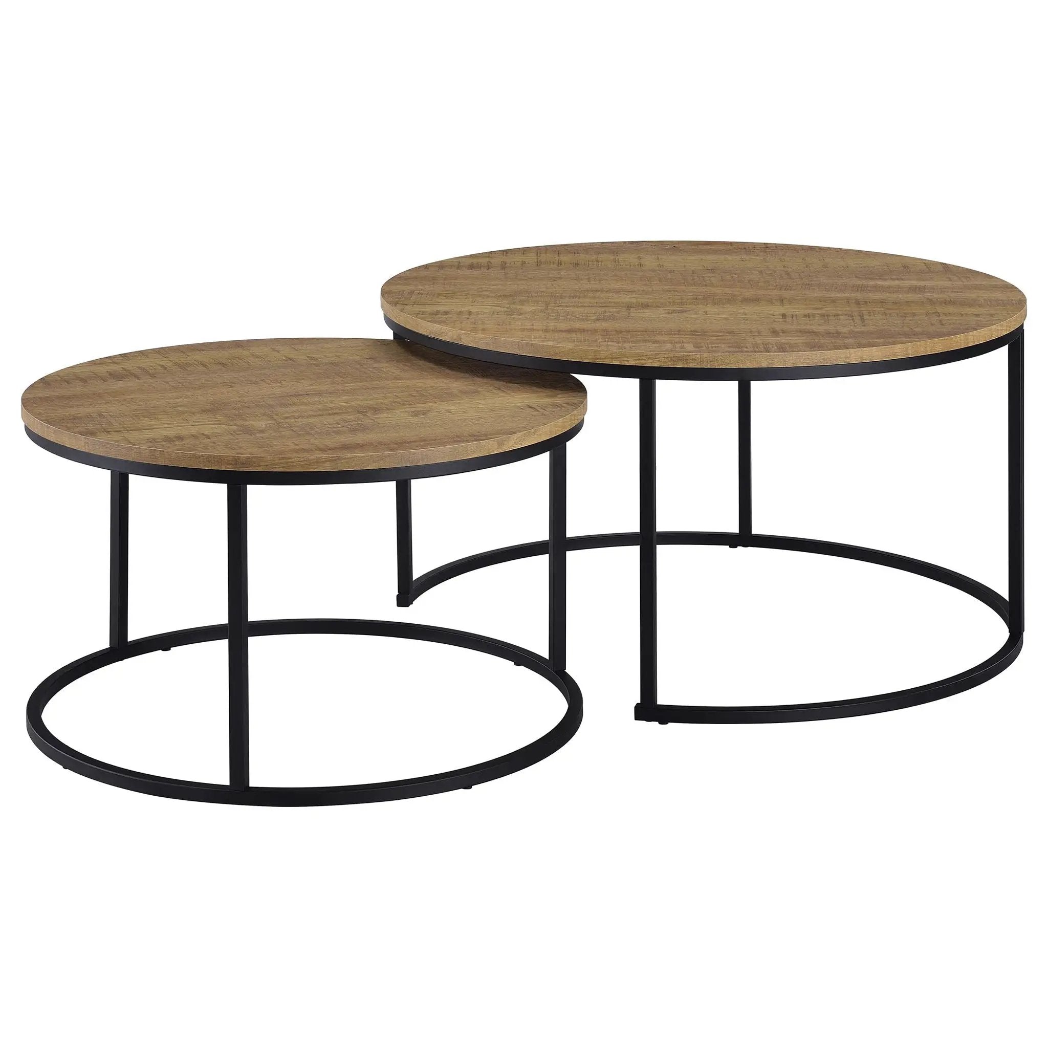 Lainey 2-piece Round Nesting Coffee Table Mango by Unique Piece Furniture