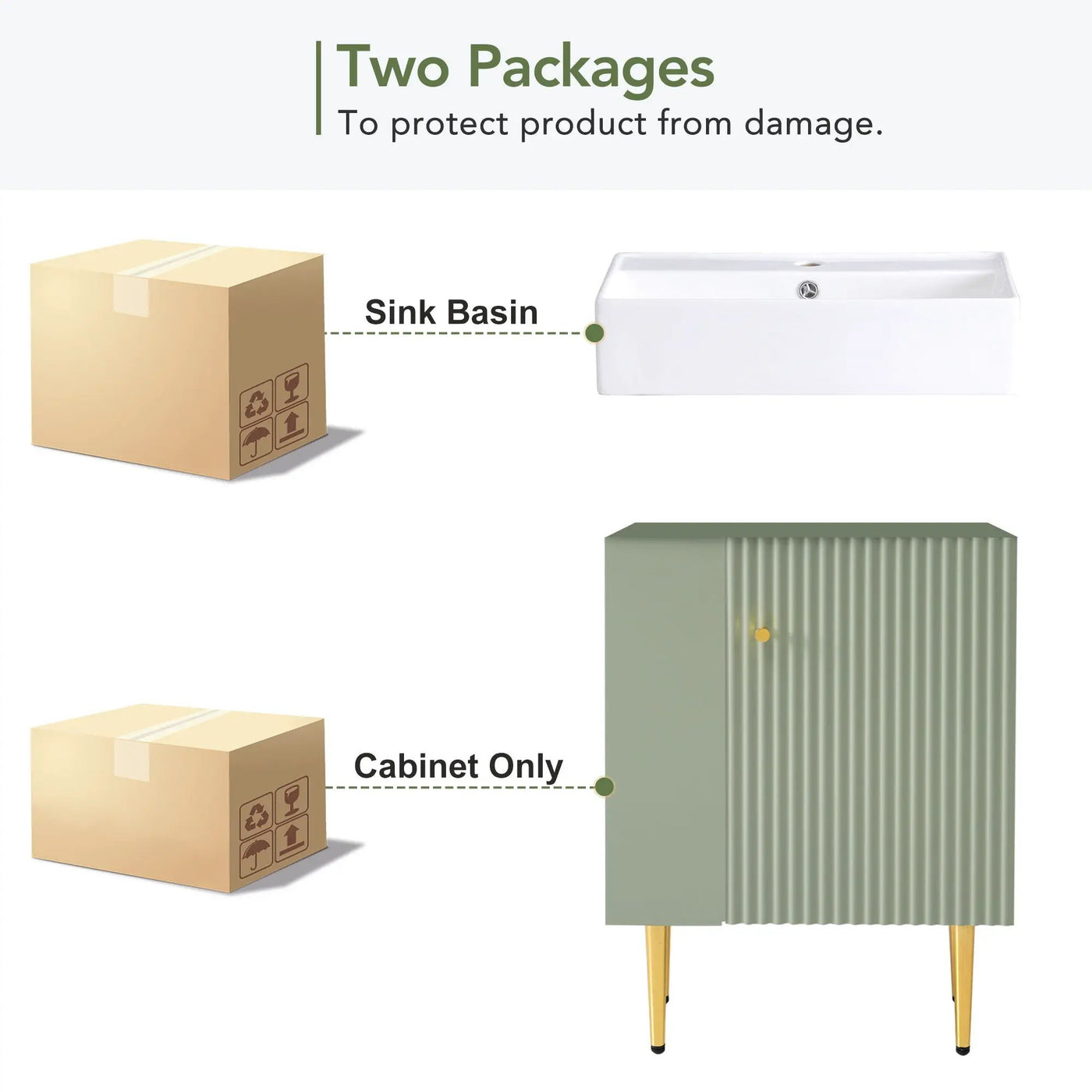 Bathroom Vanity, Combo Cabinet, Bathroom Storage Cabinet, Single Ceramic Sink by HouseOfZazla