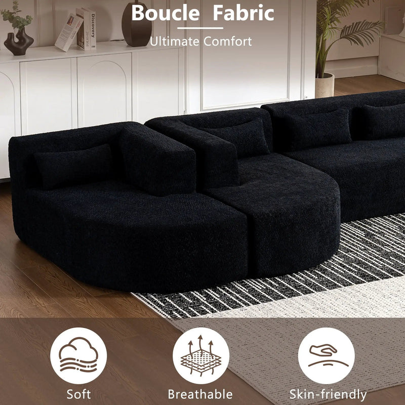 Upholstered Sofa Free Combined Sofa Couch With 2 Chaise Lounge And Five Back Pillows For Living Room by HouseOfZazla