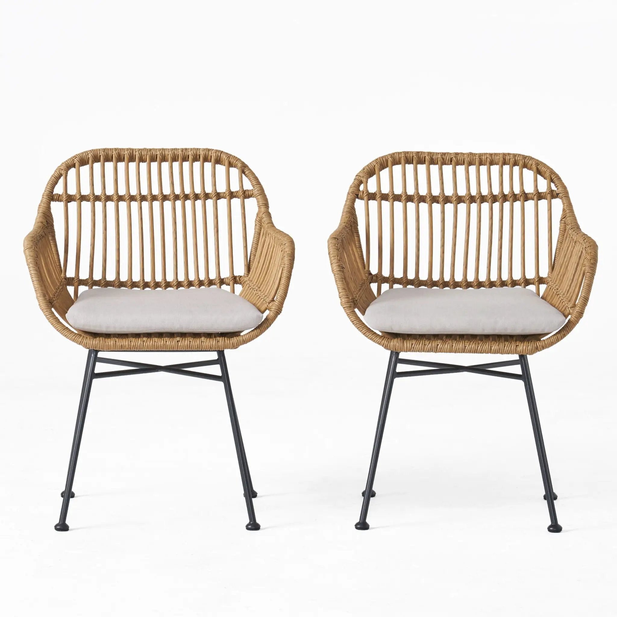 Outdoor Rattan Accent Chair With Metal Legs by HouseOfZazla