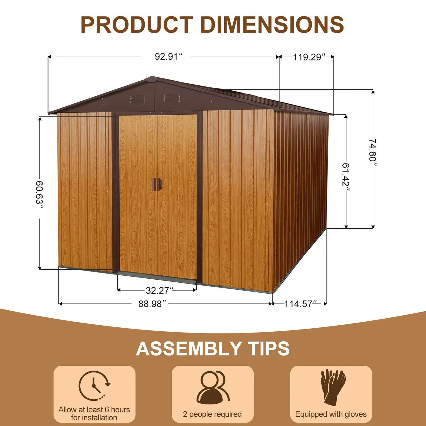 Outdoor Metal Storage Shed With Floor Base by HouseOfZazla