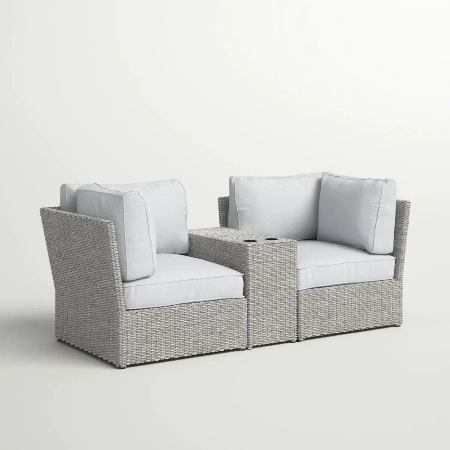 Outdoor Wicker Loveseat With Cushions by Unique Piece Furniture