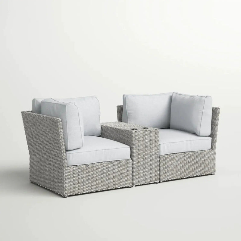 Outdoor Wicker Loveseat With Cushions by Unique Piece Furniture