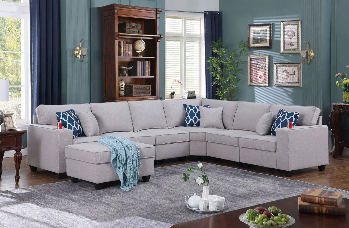 Cooper - Sectional Sofa With Ottomans And Cupholder by HouseOfZazla