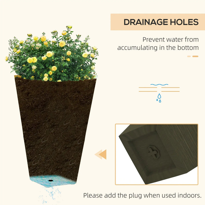 Outsunny 28" Tall Outdoor Planters, Set of 3 by HouseOfZazla