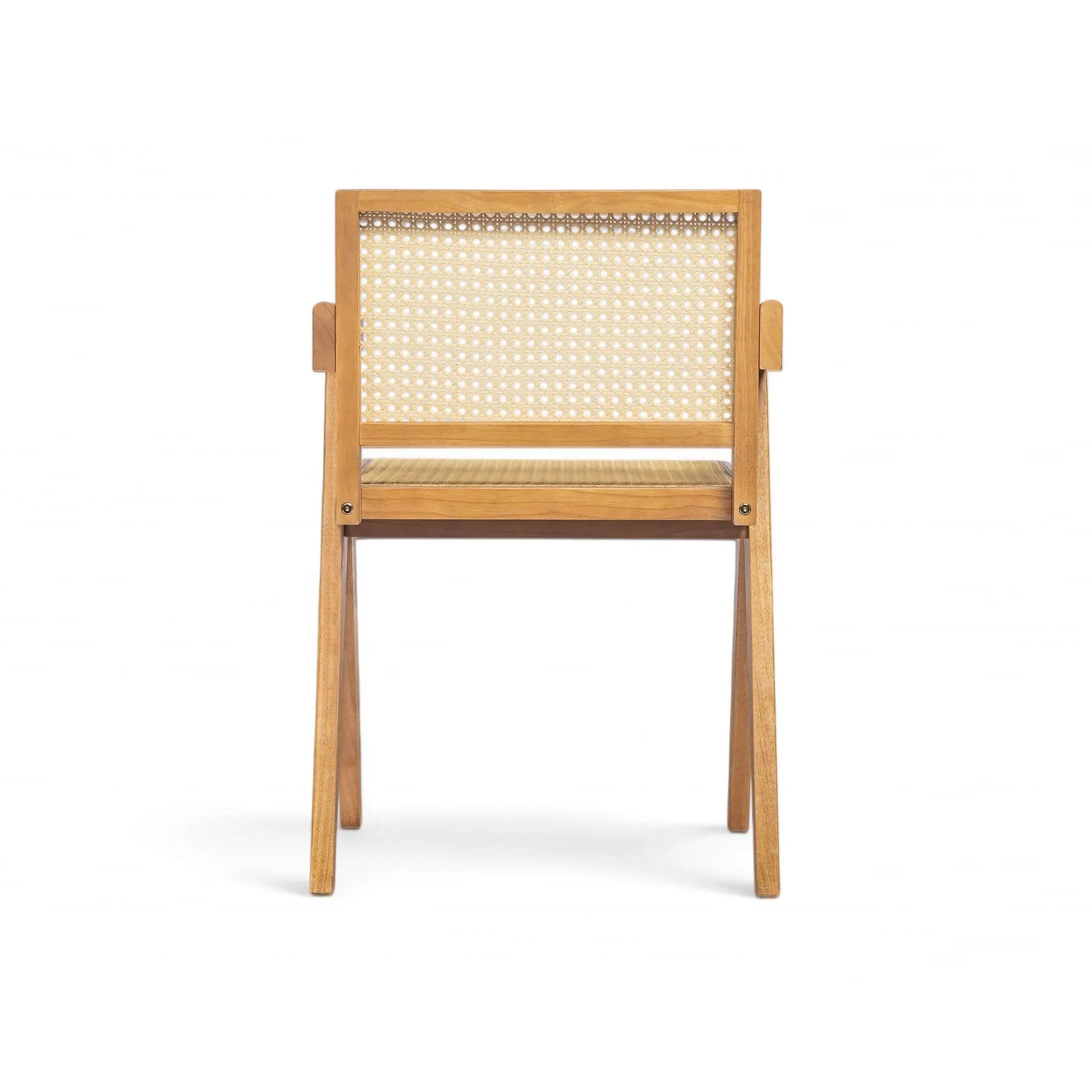 Chandigarh Arm Dining Chair With Natural Cane Design (Set of 2) by HouseOfZazla