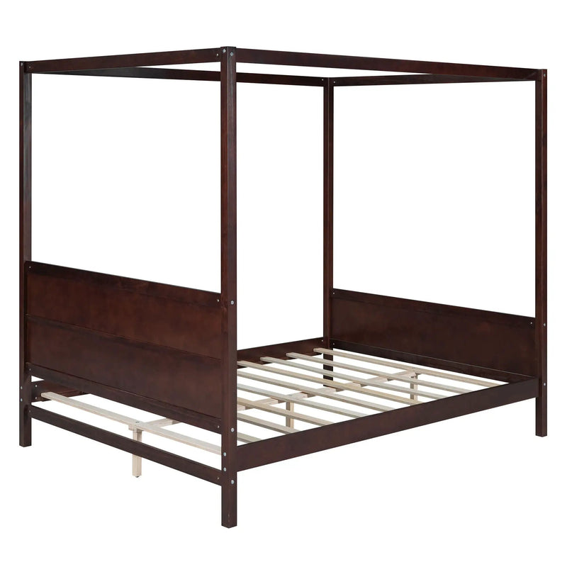 Canopy Platform Bed With Headboard And Footboard, Slat Support Leg by Unique Piece Furniture
