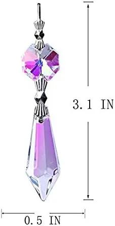 HDCRYSTALGIFTS Hanging Rainbow Maker Colorful Crystal Chandelier Parts Drops Icicle Prisms Fengshui Suncatcher (38mm,20pcs) by GreenHaven Gardens
