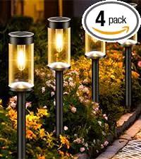 nipify LED Solar Pathway Lights Outdoor, 4 Packs Waterproof Solar Powered Walkway Light, Auto On/Off Solar Yard Lighting for Garden Lawn Path Outside Sidewalk(Warm White) by GreenHaven Gardens