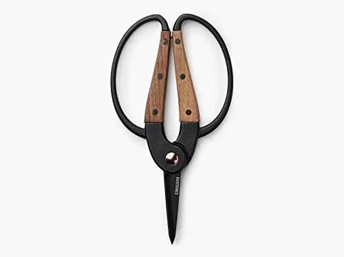 Barebones Garden Scissors - Walnut Scissors - Garden Supplies and Indoor Plant Accessories - Plant Shears with Wide Handles - Comfortable Fit Trimming Shears (Small) by GreenHaven Gardens