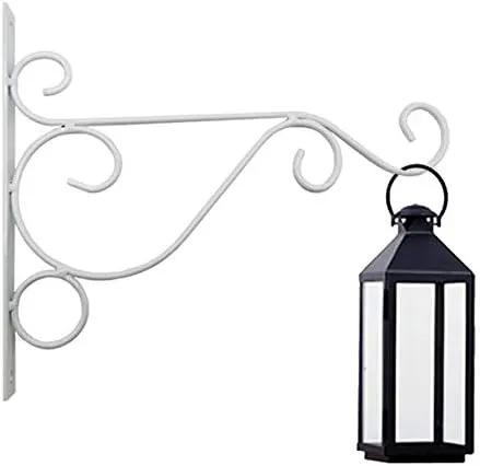 TIHOOD 4PCS Metal Plant Bracket Iron Wall Mount Lanterns Hangers for Hanging Bird Feeders, Lanterns, Wind Chimes, Planters, Outdoor Decoration Hooks (White) by GreenHaven Gardens