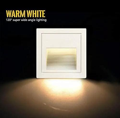 4Pcs 3W LED Step Light, 120V Warm White 3000K IP65 Waterproof Recessed Wall Light, Stair Light Staircase Light Lighting lamp, Inside Outside Garden Balcony Corridor, Aluminum by GreenHaven Gardens