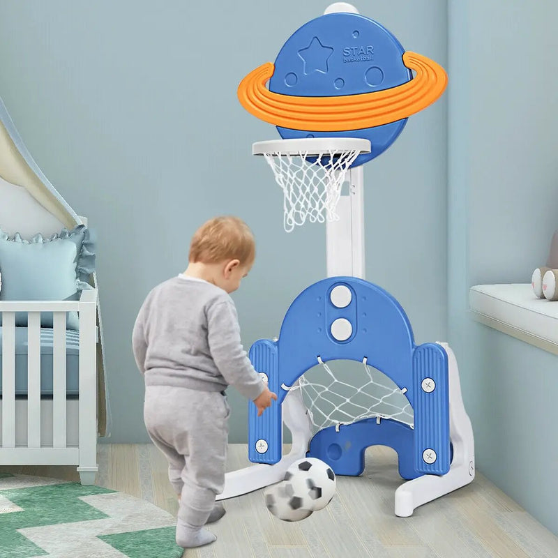 3 in 1 Height Adjustable Kids Basketball Hoop Set with Balls by DirectDeals