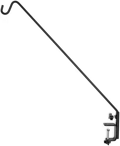 Ashman Deck Hook (2 Pack, 49-Inch Deck Hook), Double Forged Solid Metal Single Piece Rod, Ideal for Bird Feeders, Plant Hangers, Coconut Shell Hanging Baskets, and Lanterns. by GreenHaven Gardens