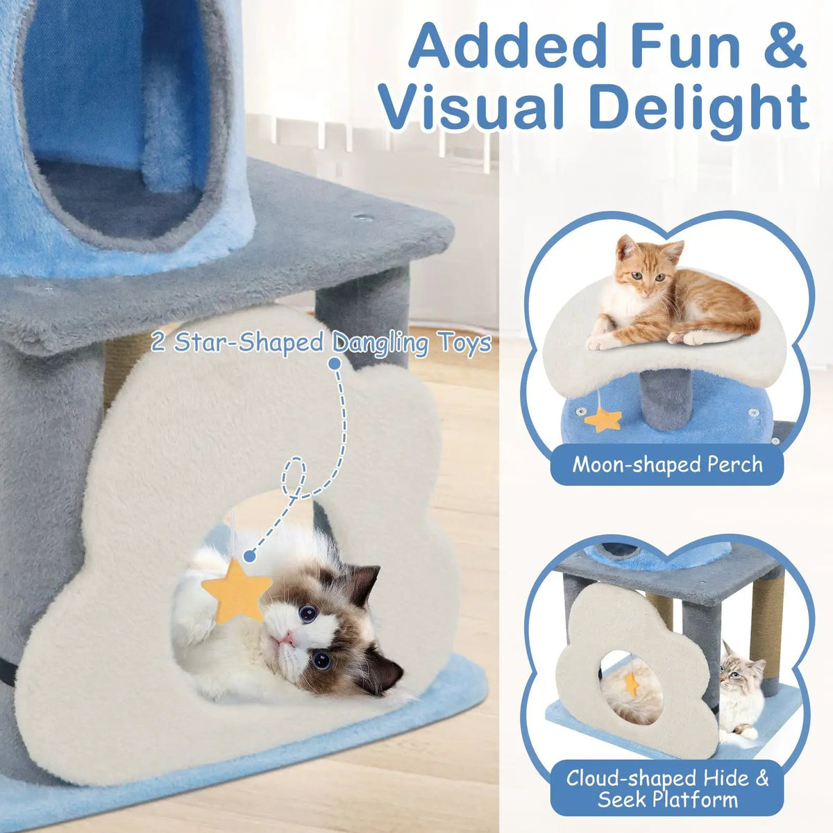 31.5" Cute Modern Cat Tree Multi-Level Kitten Tower, photo 16 of 16