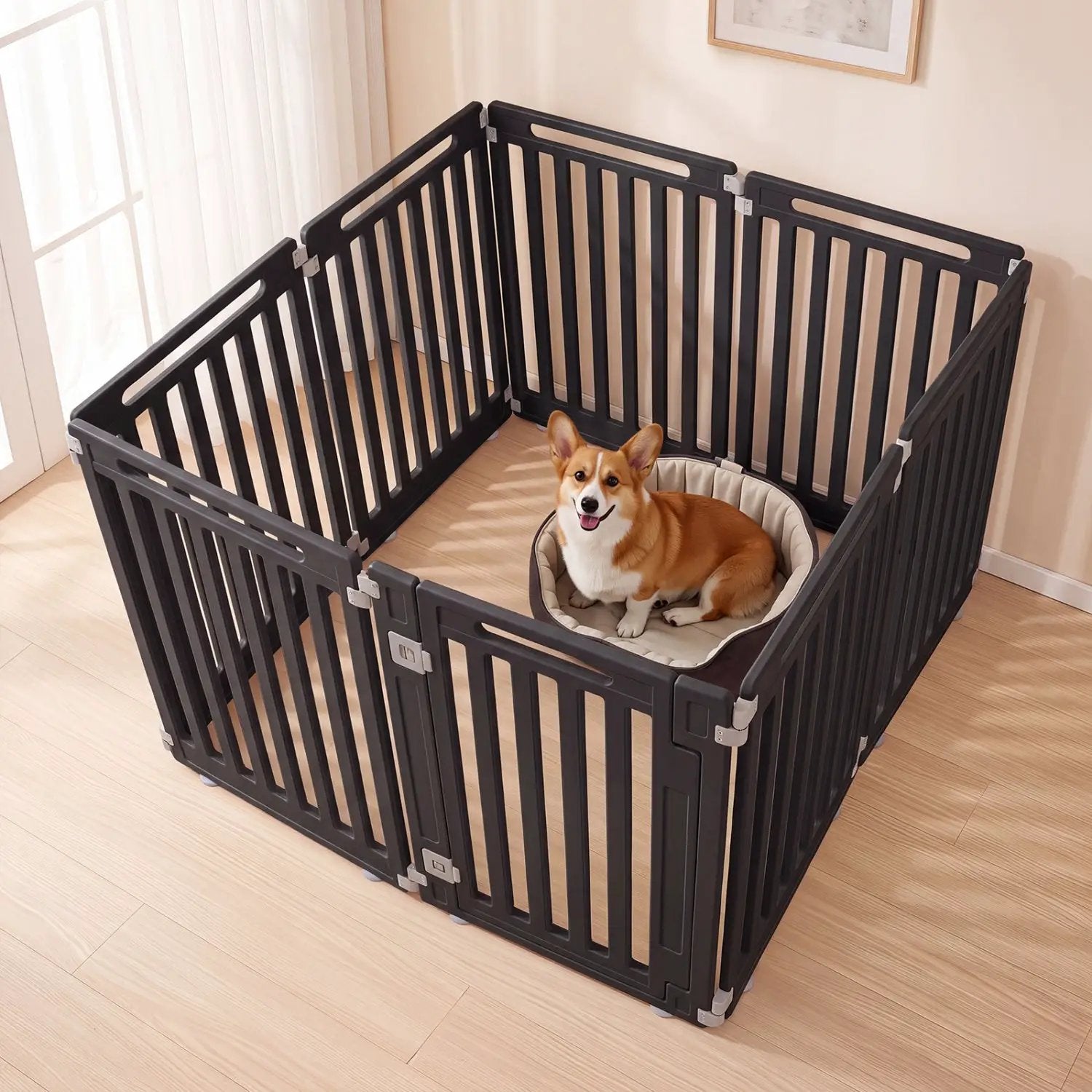 8-Panel Dog Playpen 31.5" Height Indoor Outdoor HDPE by DirectDeals