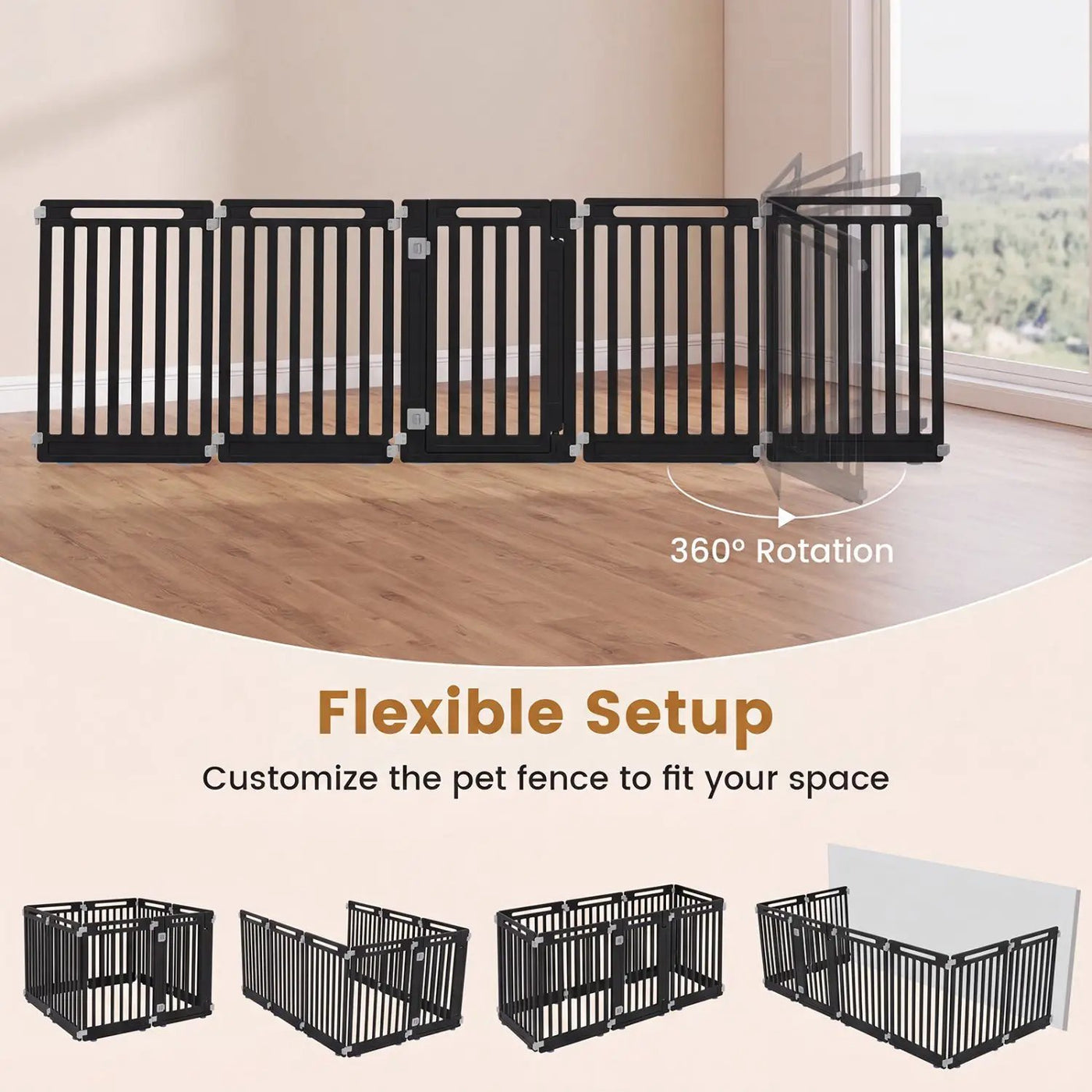 8-Panel Dog Playpen 31.5" Height Indoor Outdoor HDPE by DirectDeals