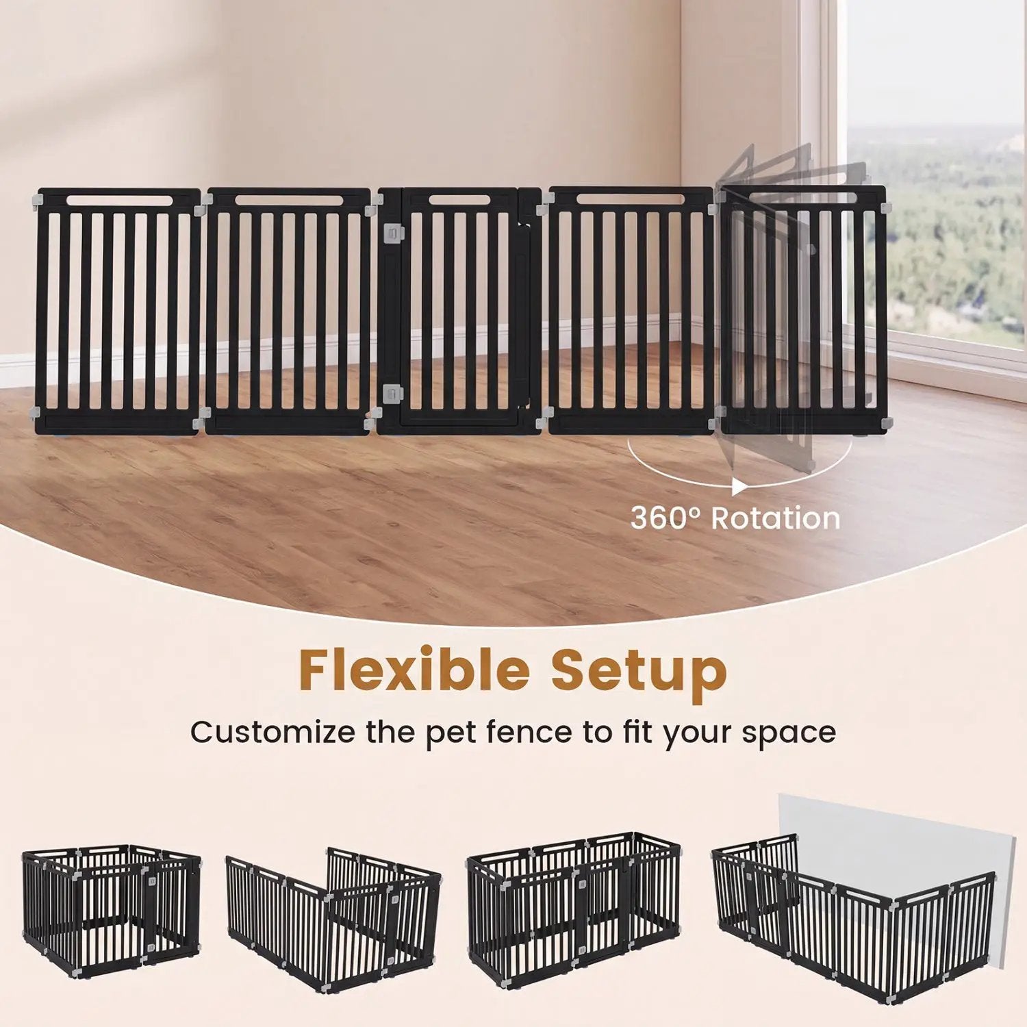 8-Panel Dog Playpen 31.5" Height Indoor Outdoor HDPE by DirectDeals
